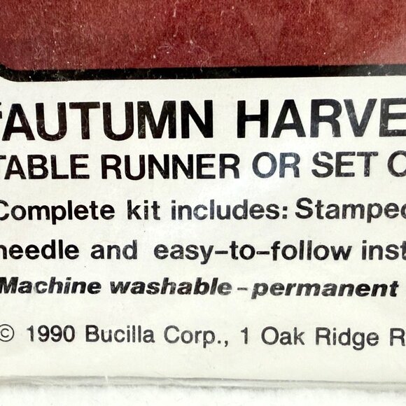 Bucilla Autumn Harvest Stamped Cross-Stitch Kit/Set Of 8 Napkins - Picture 8 of 8